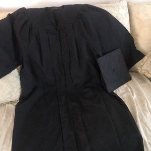 All black graduation cap and gown   size 5’3- 5’5